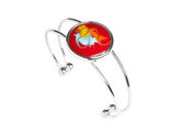Bangle with a colorful circular design on a white background